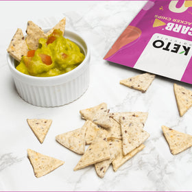 Keto Naturals Sea Salt crackers mockup on tray, premium gluten-free choice.