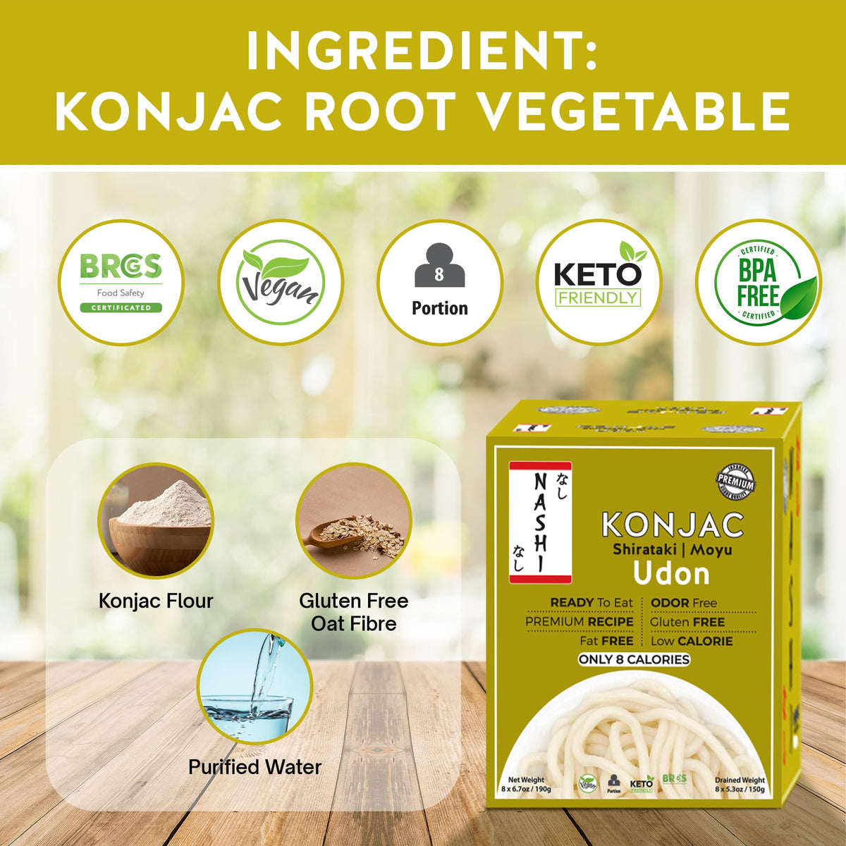 KETO SKINNY Nashi Shirataki Udon Noodles ready-to-eat, odour-free convenience for busy days.