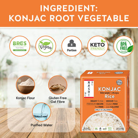 Odour-free Keto Skinny Konjac Rice pack emphasizing clean, convenient cooking.