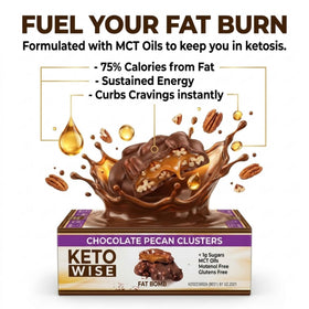 Keto Wise Fat Bombs ingredients panel close-up with net carbs and fat info