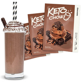Keto Chow Chocolate 3 Meals bulk bag displayed for keto-friendly meal prep
