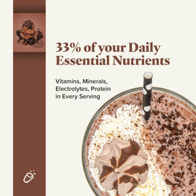 Keto Chow Chocolate powder container ready to mix into a low-carb shake
