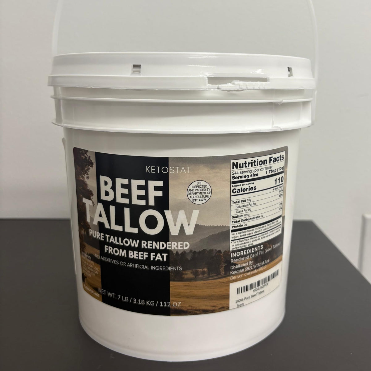 Ketostat beef tallow ingredients label, no additives for a clean option
