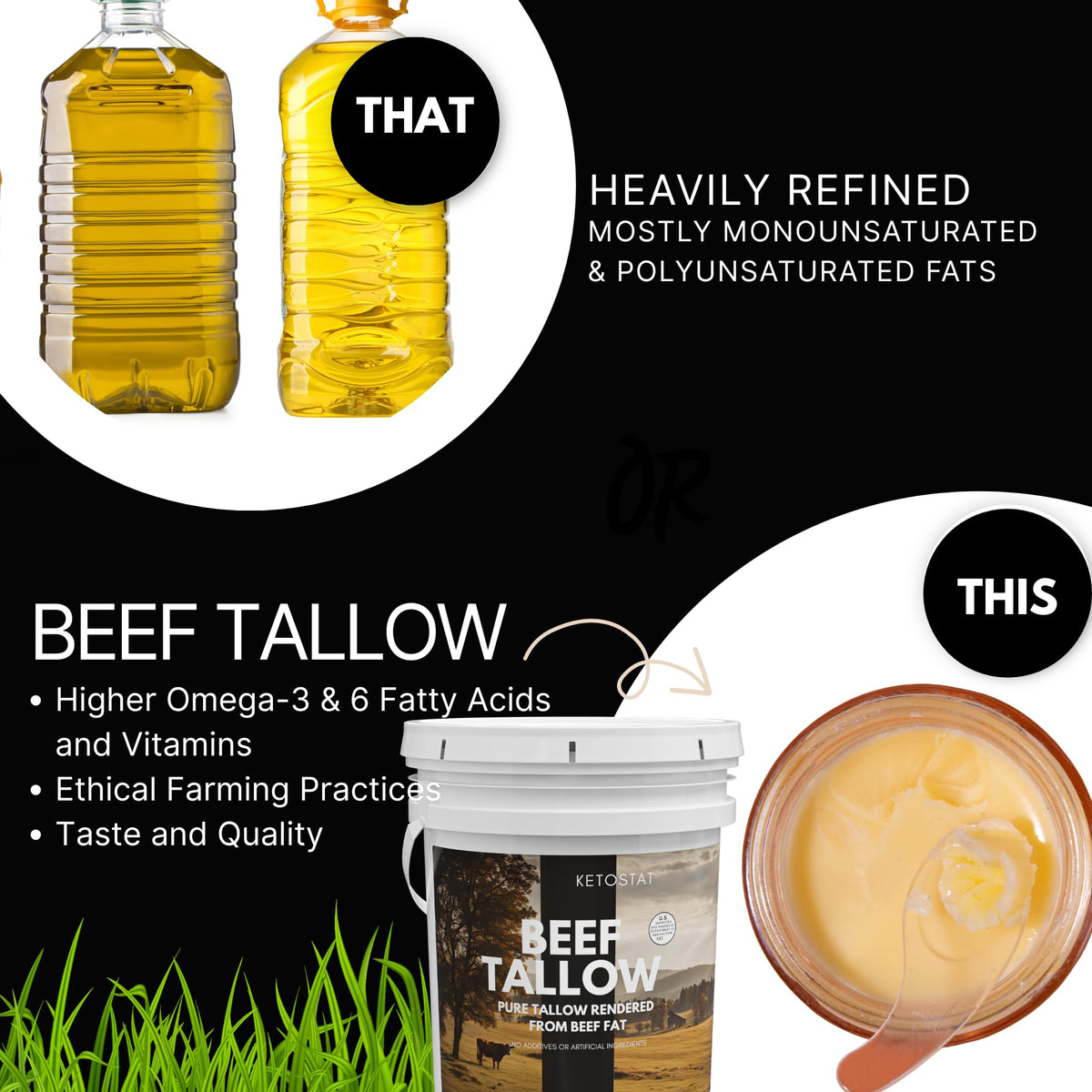 Ketostat beef tallow for skincare application, creamy moisturization