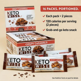 Keto Wise Fat Bombs on-the-go pack enables convenient keto-compatible snacking.