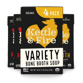Kettle & Fire beef and chicken bone broth 4-pack bottle for keto meals