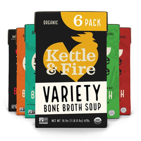 Kettle & Fire bone broth variety pack front view, ideal for quick protein and collagen routines