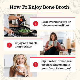 Ingredients include pasture-raised beef and organic herbs in Kettle & Fire broth