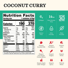 Kettle & Fire broth cup served, showcasing keto-friendly, savory coconut curry lime notes.