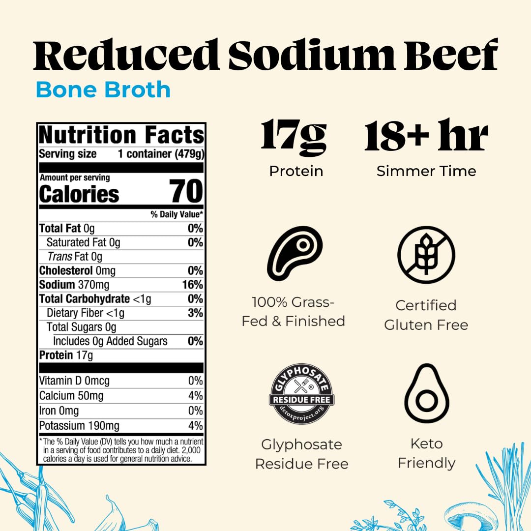 Kettle & Fire organic beef bone broth ingredients label highlighting organic vegetables