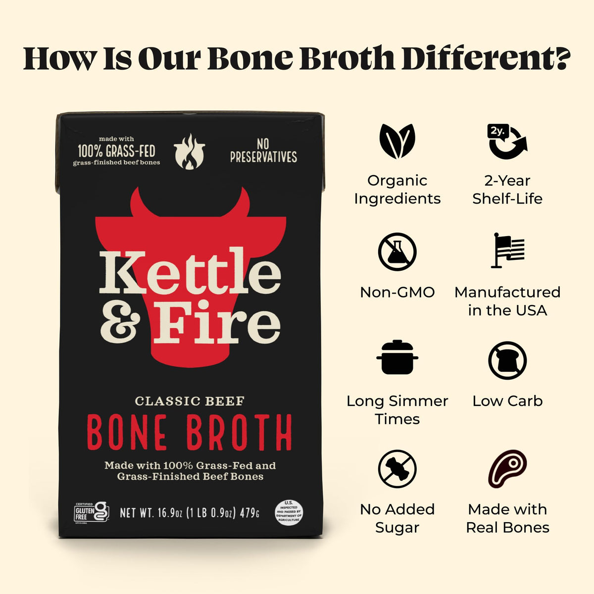 Kettle & Fire organic herbs and vegetables broth