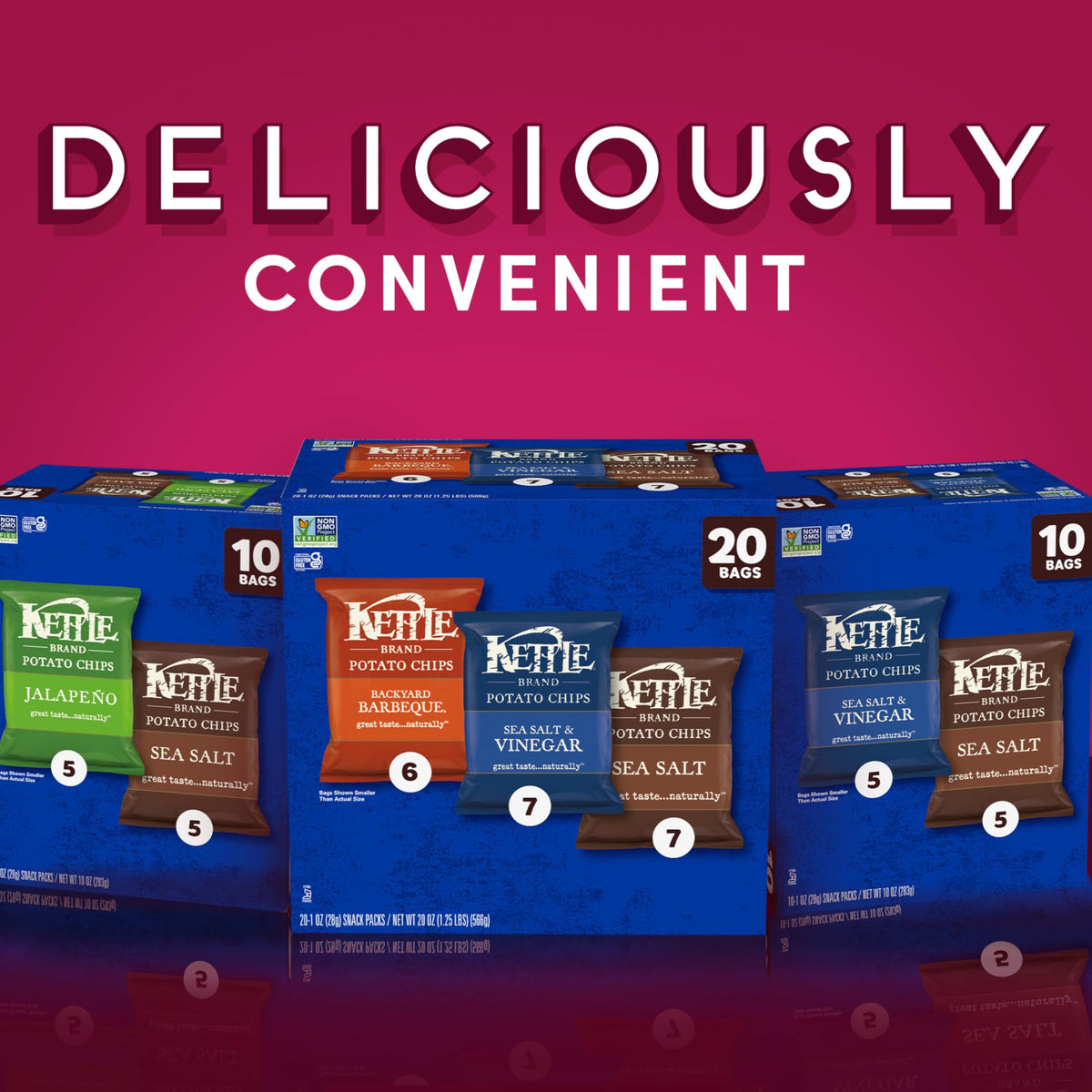 Kettle Brand open bag sea-salt ready for quick snacking