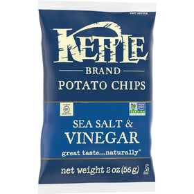 Kettle Brand Salt & Vinegar chips ingredients label emphasizing authenticity and quality.