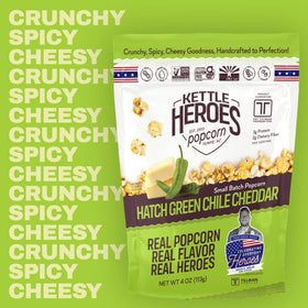 Kettle Heroes small batch popcorn 6-pack displayed for movie night.