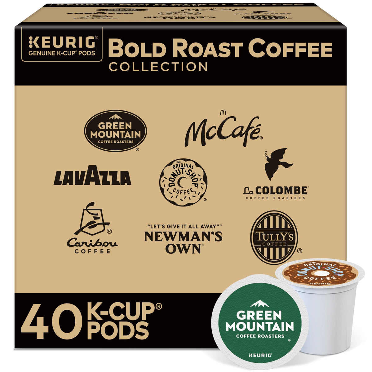 Keurig Bold Roast Collection Box presents a multi-brand assortment for quick daily coffee choices.