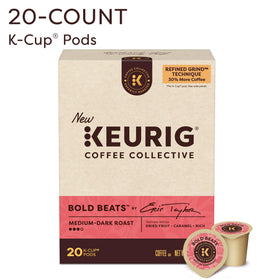 Bold Beats cup with steam, inviting aroma for an energizing start.