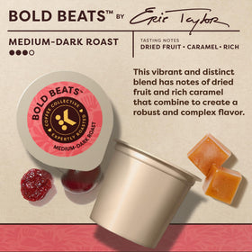 Bold Beats packaging-front shot highlighting gourmet notes and story.