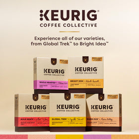 Keurig Coffee Collective flavor-lineup packaging showcases premium roasts.