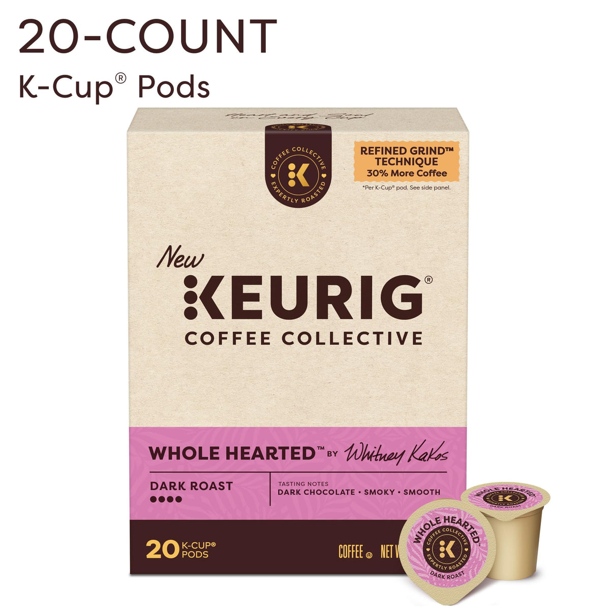 Whole Hearted packaging from Keurig Coffee Collective, bold branding and eco-conscious design.