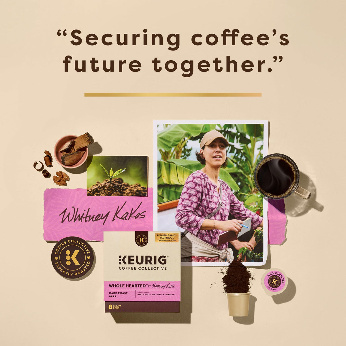 Whitney Kakos quote from Keurig Coffee Collective about sustainability and flavor.
