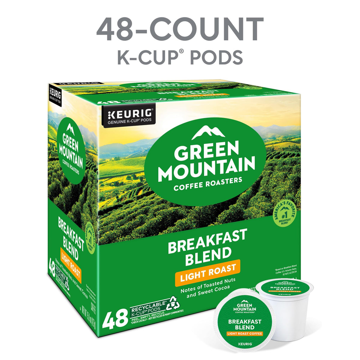 Keurig-compatible Green Mountain pods ensure quick, reliable coffee at home.