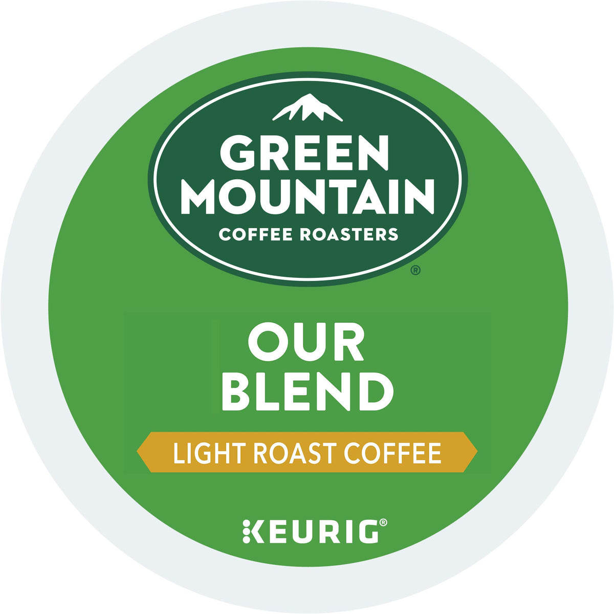 Keurig-compatible Green Mountain Our Blend K-Cups ready to brew.