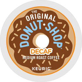 Keurig Donut Shop Decaf coffee brew captured in a cup, smooth and balanced.