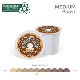 Keurig Donut Shop Decaf cup pouring for reliable single-serve.