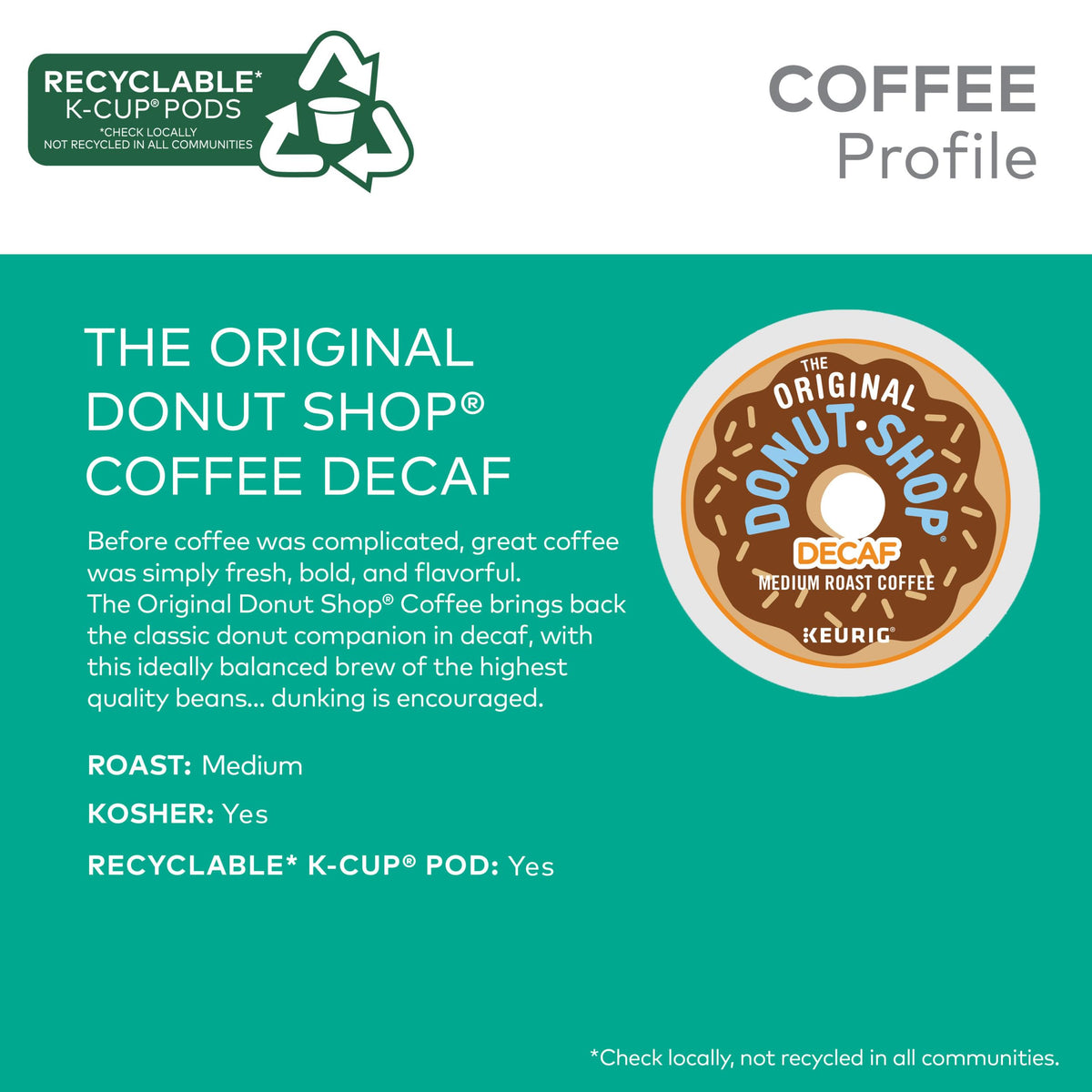 Keurig Donut Shop Decaf morning aroma rising from a mug.