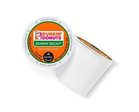 Keurig Dunkin' Decaf coffee 16-ct K-Cup pods in box packaging for easy, flavorful decaf brewing