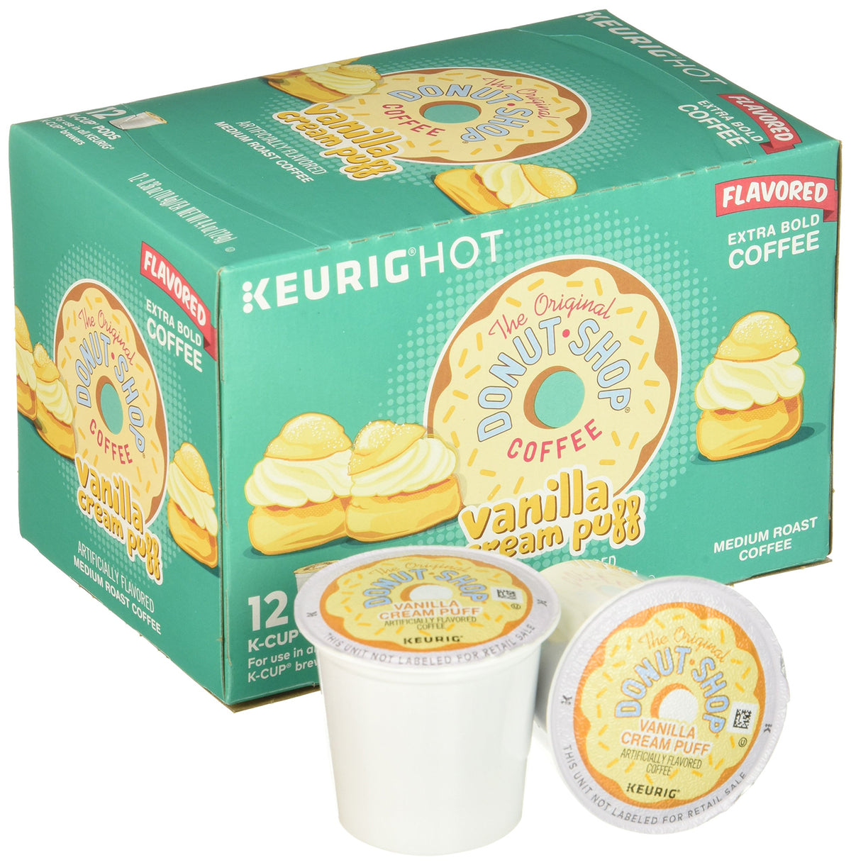 Keurig Green Mountain Donut Shop Vanilla Puff box back, flavor notes explained