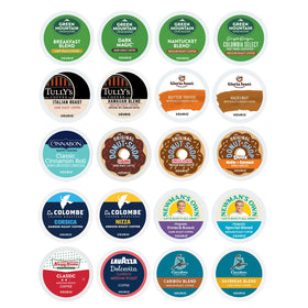 Keurig K-Cup pods roast sampler shows light, medium, dark options