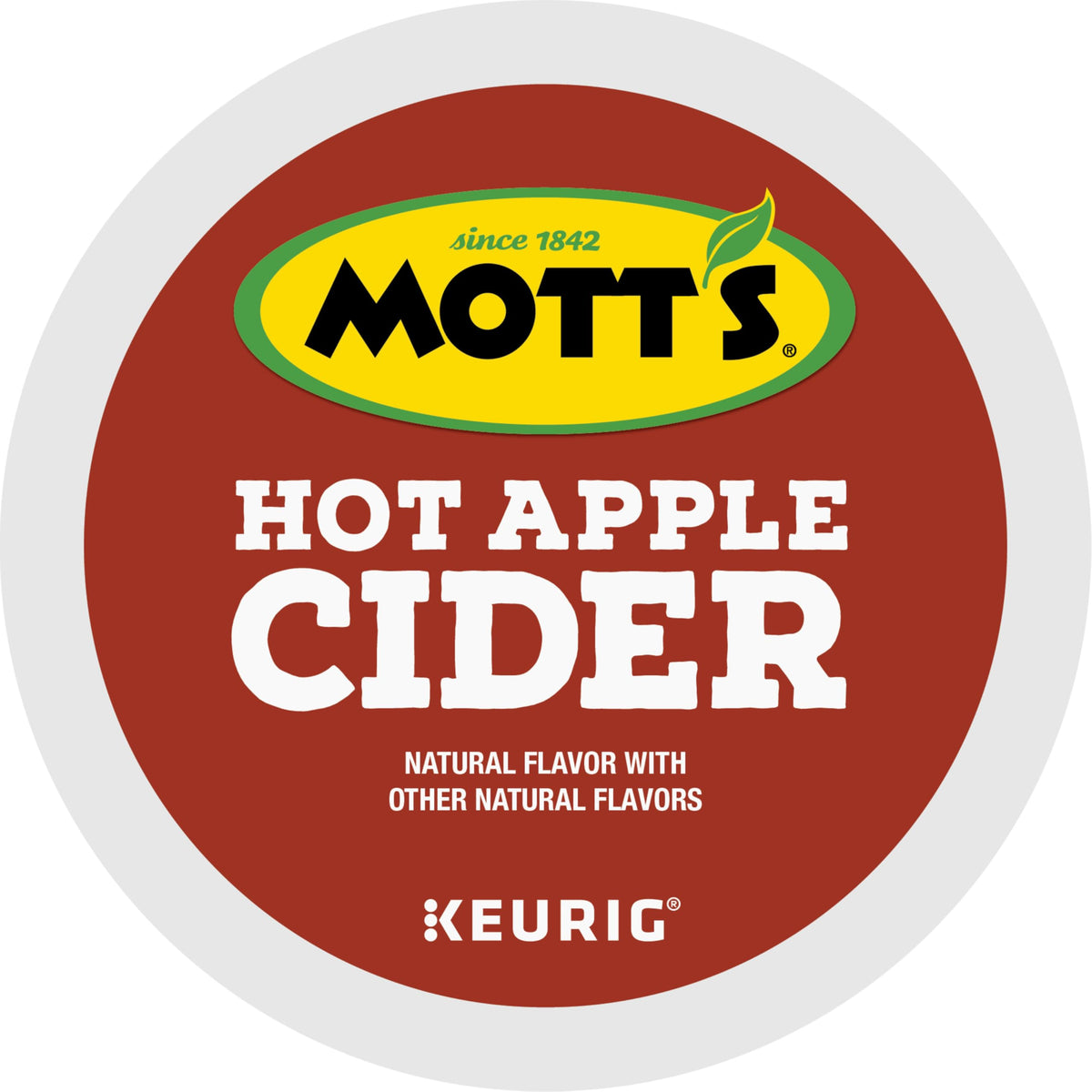 Keurig Mott's Apple Cider mug with steam in a cozy morning ritual.