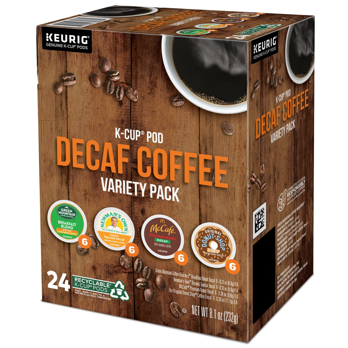 Keurig Orthodox Union Kosher certification label on packaging
