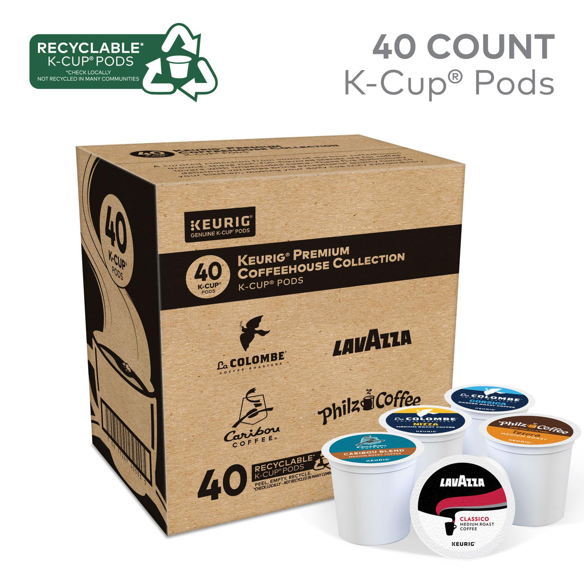 Assorted K-Cup pods in the collection enable quick, diverse daily brews.