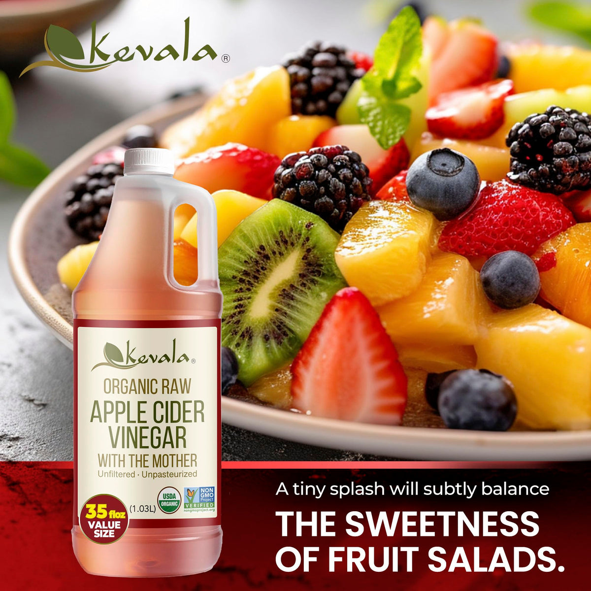 Kevala dressing idea using raw apple cider vinegar for vinaigrette.
