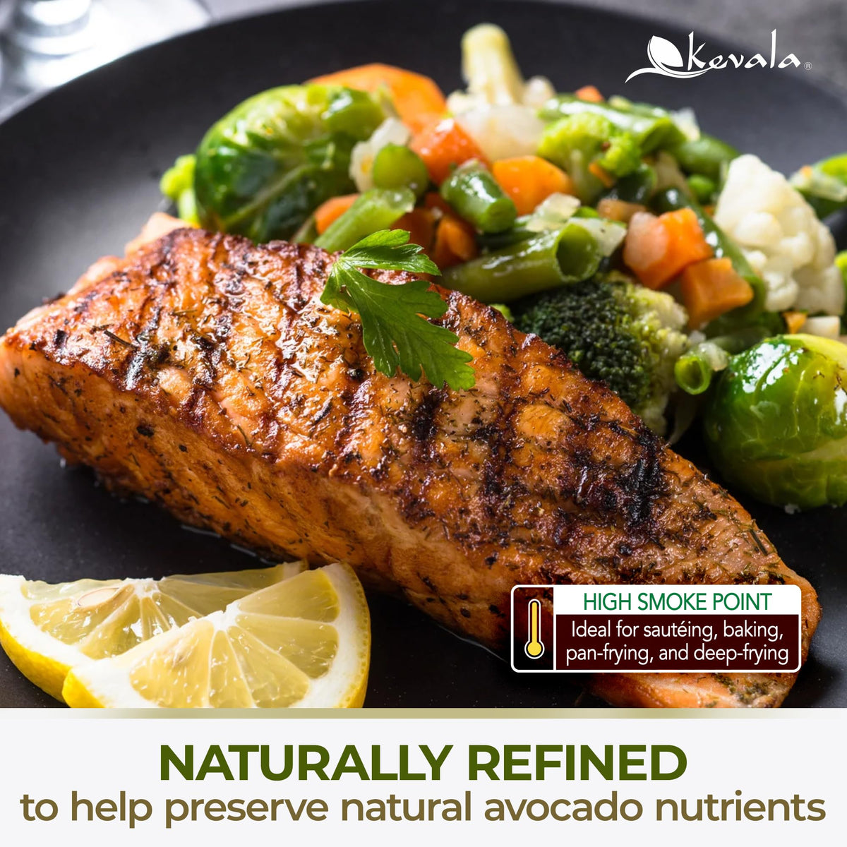 Kevala Avocado Oil with measuring spoon for precise cooking