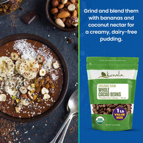 Kevala cacao beans ground into rich cacao powder for baking