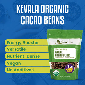 Kevala cacao beans ready for nibs and crunchy texture in recipes