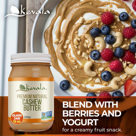 Kevala cashew butter ingredient focus on dry-roasted cashews