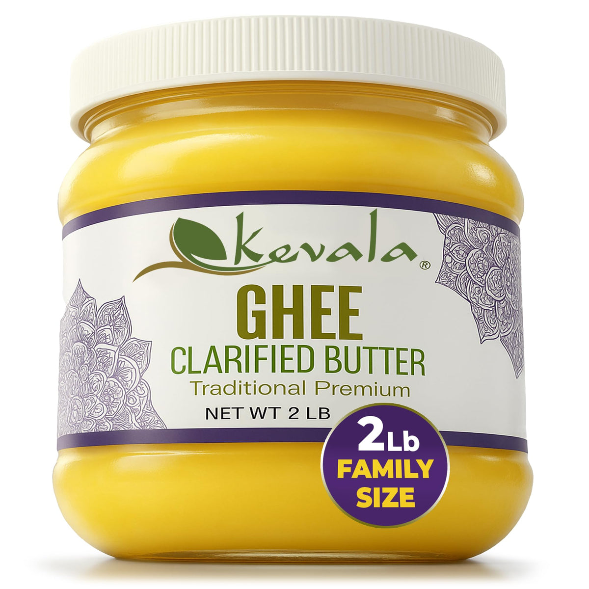 Kevala ghee bottle pour shows pure, grass-fed butter ideal for high-heat cooking.