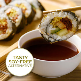 Dipping sauce with Kevala Coconut Aminos enhances veggies and wraps
