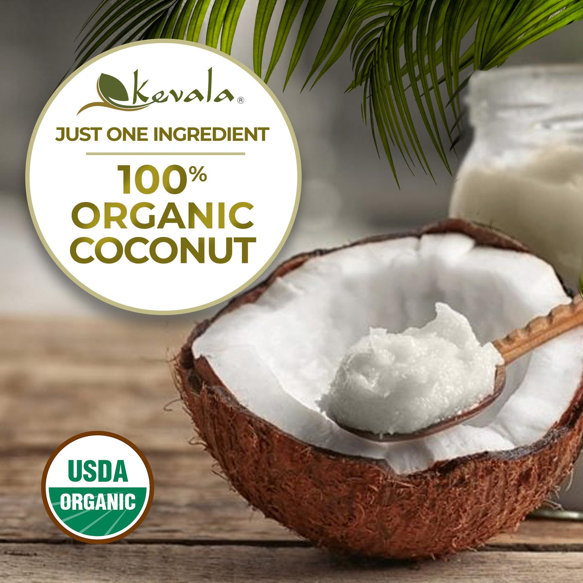 Close-up of Kevala coconut butter showing silky texture and natural one-ingredient formula.