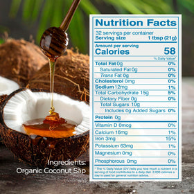 Close-up of Kevala Coconut Nectar showing rich amber color for sensory appeal
