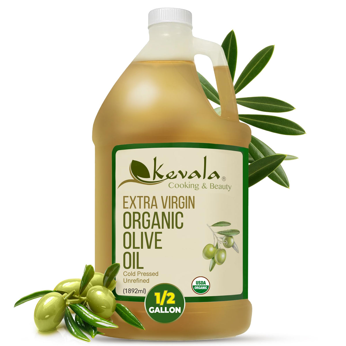 Kevala extra virgin olive oil bottle front for everyday cooking and dressings