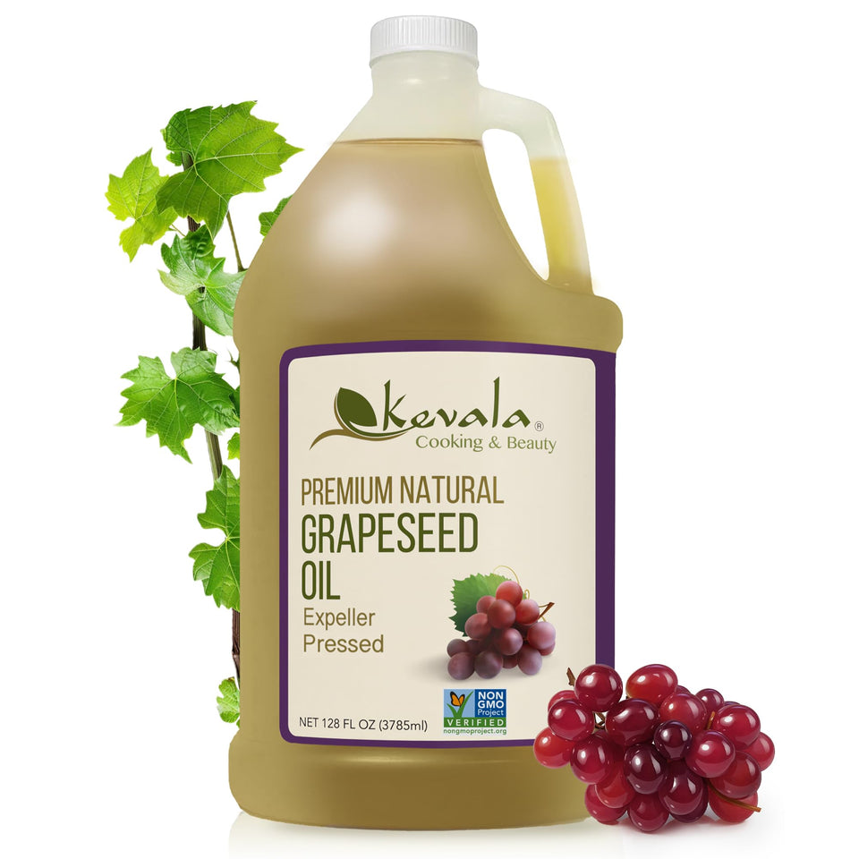 Kevala grapeseed oil bottle pour for high-heat cooking and massage