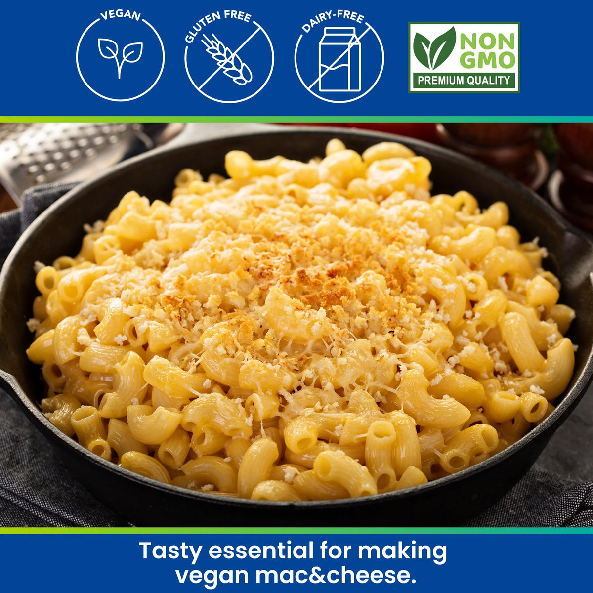 Kevala Nutritional Yeast popcorn sprinkle provides a tangy, cheese-like note