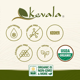 Kevala olive oil bottle in a skillet for gentle sauté and flavor.