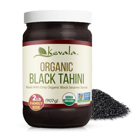 Kevala Organic Black Tahini 32 oz jar for versatile cooking.