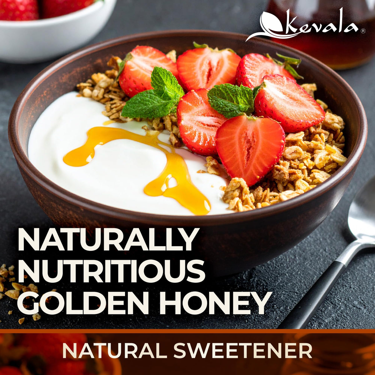 Kevala Organic Oaxaca Honey spoon-dip highlighting smooth texture